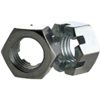 9/16-18 NF SLOTTED HEX NUT GR 2 ZINC